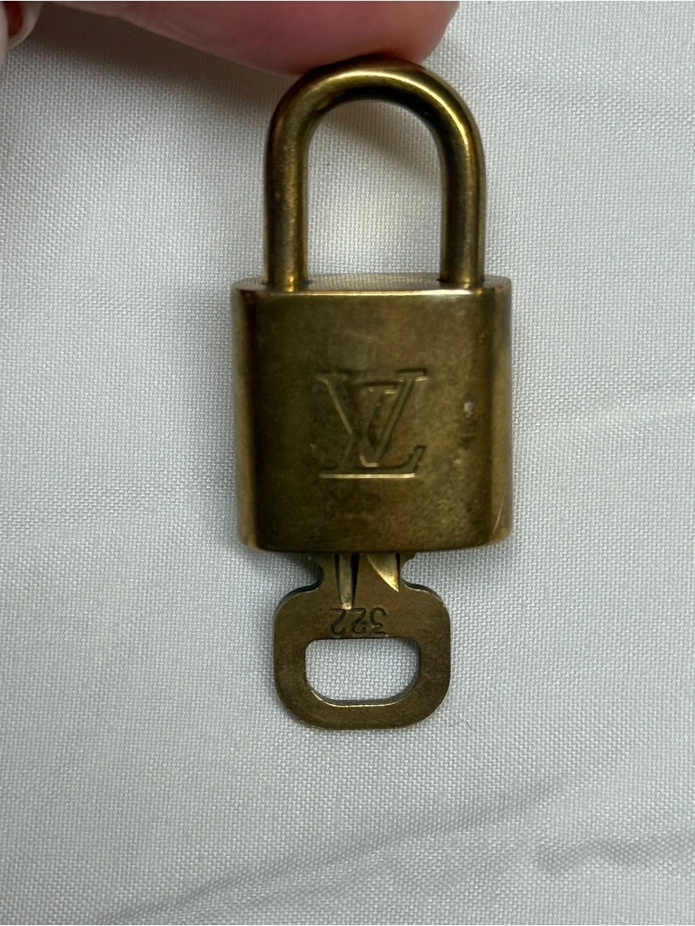 Louis Vuitton Gold Tone Padlock with Key # 322